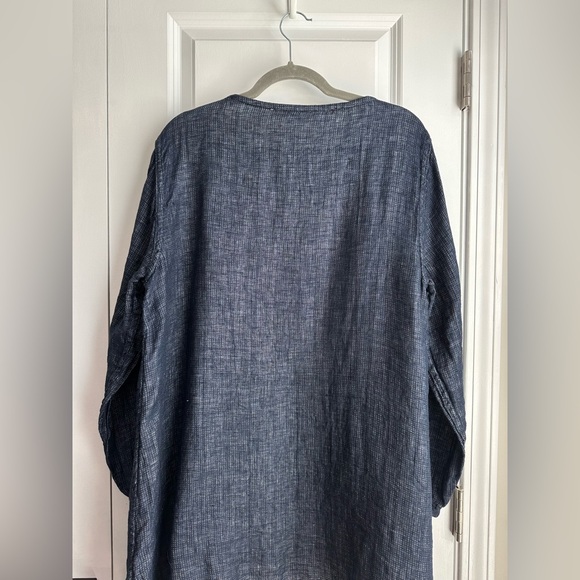 FLAX Women’s Linen Encore Reversible Jacket Navy Lava Size Medium - Picture 6 of 14